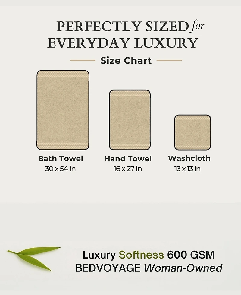 BedVoyage Luxury Viscose from Bamboo 3-Piece Bath Towel Set