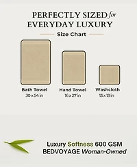 BedVoyage Luxury Viscose from Bamboo 3-Piece Bath Towel Set