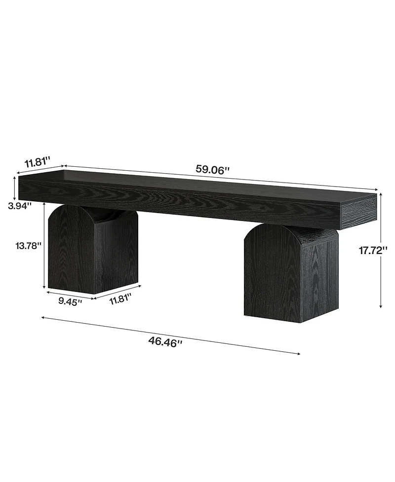 Slickblue 59" Entryway Bench with Arched Bases for Shoes