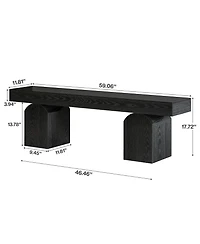 Slickblue 59" Entryway Bench with Arched Bases for Shoes