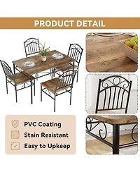 gaomon Dining Table Set for 4, Farmhouse Kitchen Table Chairs Rubber Wood Legs