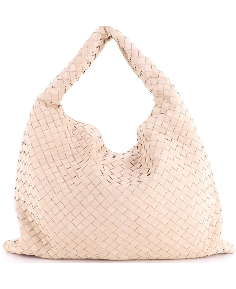 Pre-Owned Bottega Veneta Large Hop Hobo Intrecciato Suede