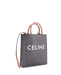 Pre-Owned Celine Small Vertical Cabas Tote Triomphe Coated Canvas