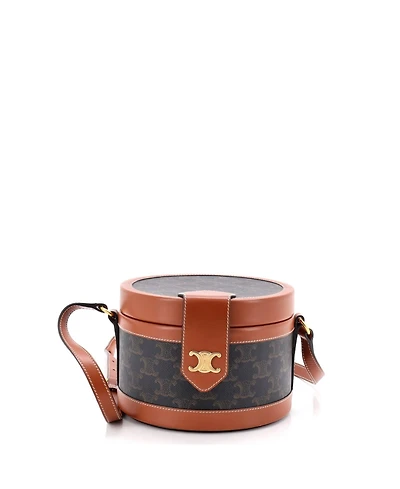Pre-Owned Celine Medium Tambour Bag Triomphe Coated Canvas