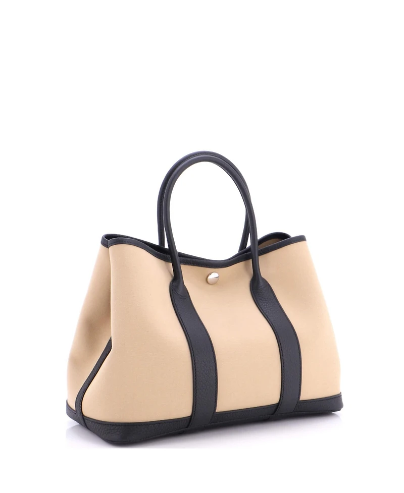 Pre-Owned HERMES 30 Garden Party Tote Toile and Leather