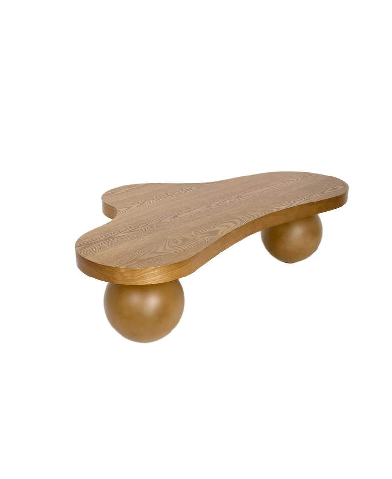 Streamdale Furniture 46'' Modern Cloud-Shaped Coffee Table with 3 Ball Legs