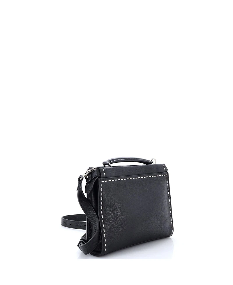 Pre-Owned Fendi Mini Selleria Peekaboo Fit Bag Leather with Laser Cut Detail