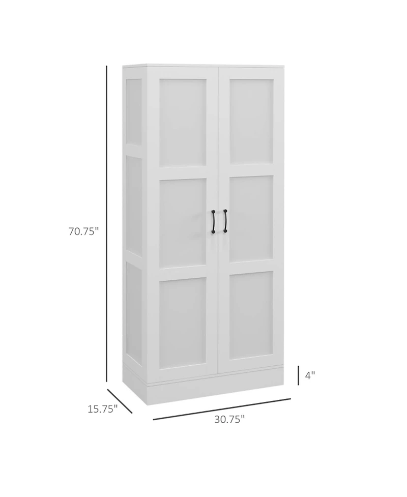 Clihome Modern Free-Standing Storage Cabinet, Kitchen Pantry with Adjustable Shelves