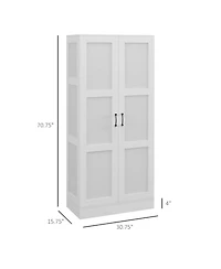 Clihome Modern Free-Standing Storage Cabinet, Kitchen Pantry with Adjustable Shelves