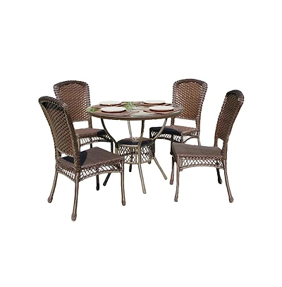 Jiallo 5 Piece Earth Collection Outdoor Garden Patio Dinning Furniture Set