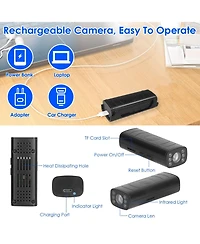Neewer Wireless Camera Reverse Hitch Guide Camera Vehicle Backup Rechargeable Camera with Flexible Adhesive Base Night Vision for Car