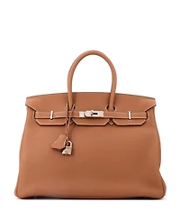 Pre-Owned HERMES Birkin 35 Handbag Brown Togo with Palladium Hardware