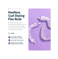 Gimme Beauty Chill Curl Heatless Flex Rods Gentle and Bendable Hair Rods for Overnight Curls Snap Closure for Secure Hold Thick Hair, 4 Count
