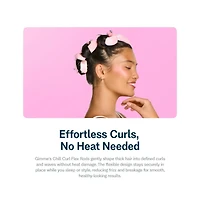 Gimme Beauty Chill Curl Heatless Flex Rods Gentle and Bendable Hair Rods for Overnight Curls Snap Closure for Secure Hold Fine Hair, 6 Count