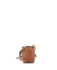 Pre-Owned Fendi Mini Mon Tresor Bucket Bag Zucca Embossed Leather