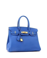 Pre-Owned HERMES Birkin 30 Handbag Clemence with Gold Hardware