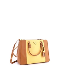 Pre-Owned Prada Medium Bicolor Double Zip Lux Tote Saffiano Leather