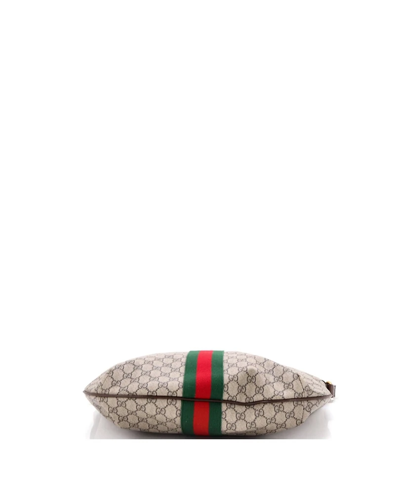 Pre-Owned Gucci Large Ophidia Half Moon Hobo Gg Coated Canvas