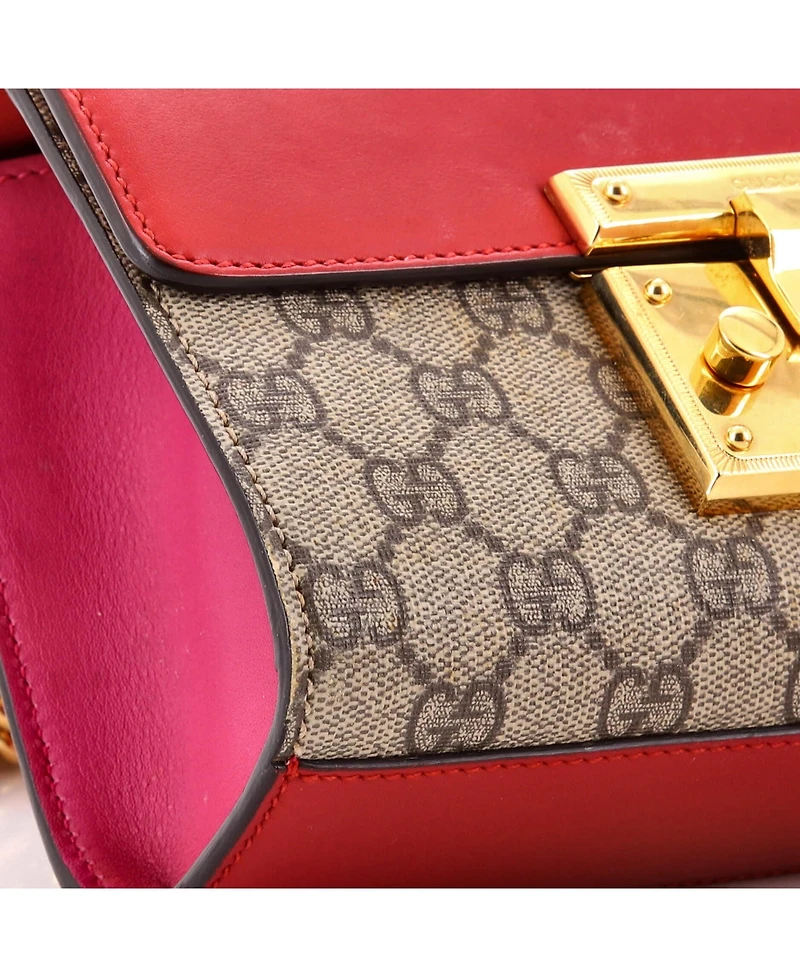 Pre-Owned Gucci Small Padlock Shoulder Bag Gg Coated Canvas and Leather