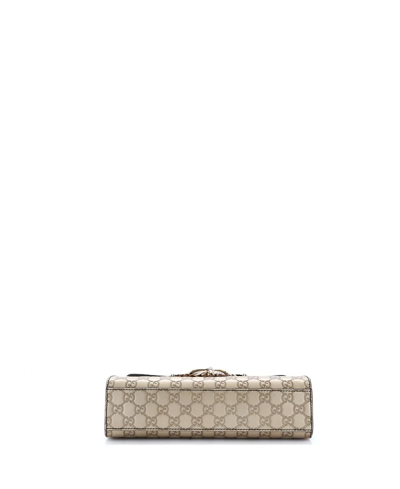 Pre-Owned Gucci Medium Emily Chain Flap Bag Guccissima Leather