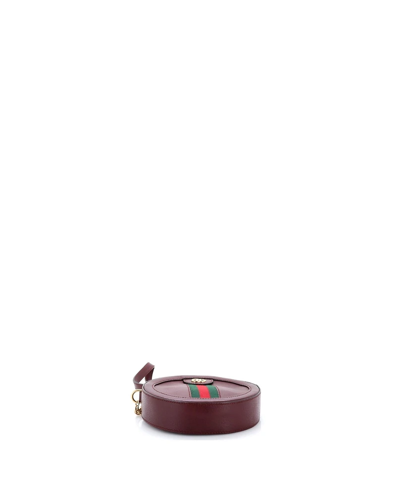 Pre-Owned Gucci Mini Ophidia Round Shoulder Bag Leather