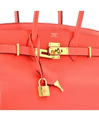 Pre-Owned HERMES Birkin 30 Handbag Red Epsom with Gold Hardware
