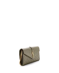 Pre-Owned Saint Laurent Medium Classic Monogram Chain Wallet Mixed Matelasse Leather
