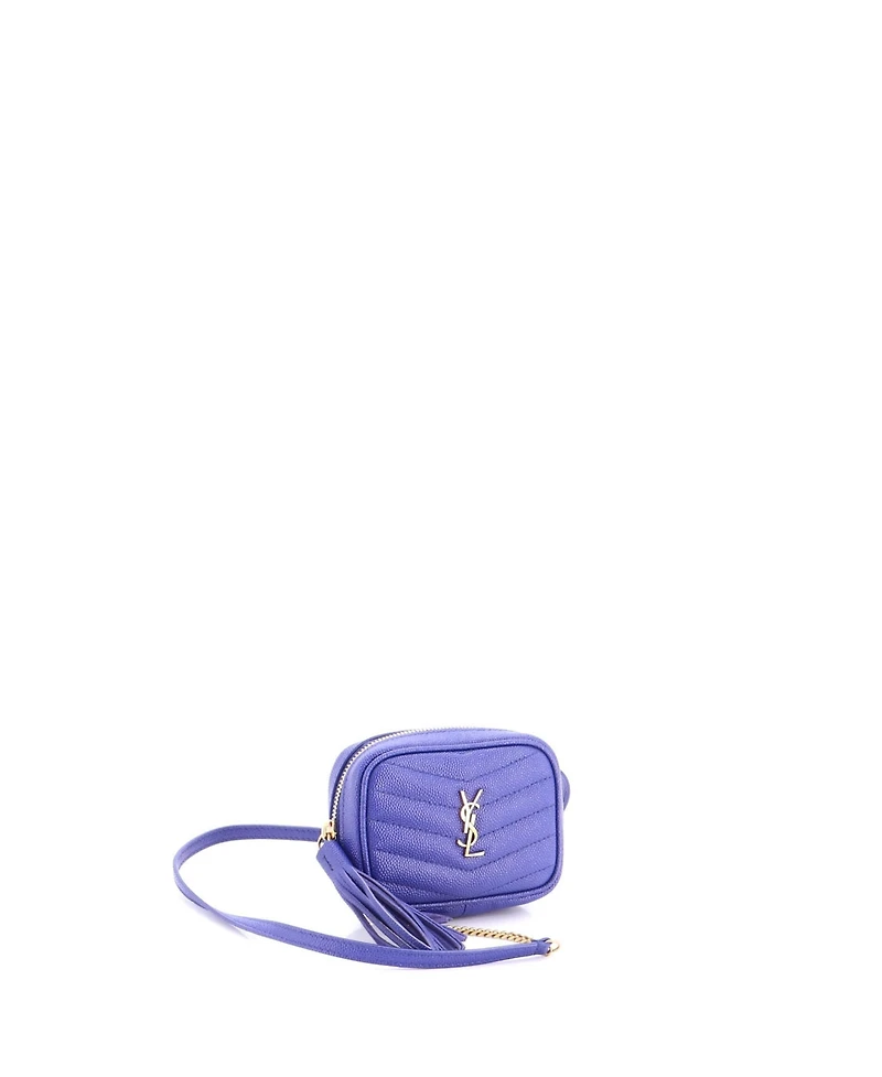 Pre-Owned Saint Laurent Baby Lou Camera Bag Matelasse Chevron Leather