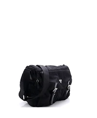 Pre-Owned Prada Vintage Double Buckle Flap Messenger Bag Tessuto