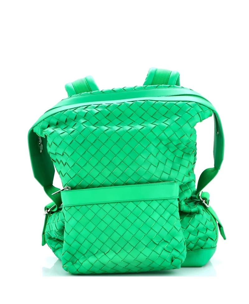 Pre-Owned Bottega Veneta Large Front Pocket Backpack Intrecciato Nappa