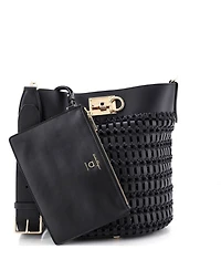 Pre-Owned Salvatore Ferragamo The Studio Bucket Bag Woven Leather