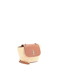 Pre-Owned Saint Laurent Mini Manon Basket Bag Raffia with Leather