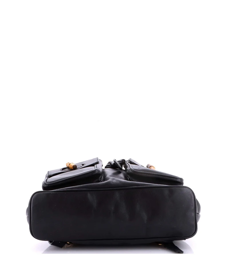 Pre-Owned Gucci Medium Vintage Bamboo Backpack Leather