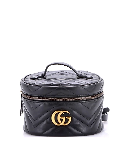 Pre-Owned Gucci Mini Gg Marmont Vanity Backpack Matelasse Leather