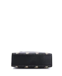 Pre-Owned Gucci Tall Interlocking G Patch Web Strap Convertible Tote Printed Gg Coated Canvas