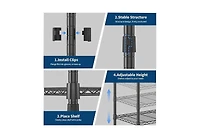 homfan Clothes Rack with Cover, 485LBS Capacity, Portable Closet Wardrobe on Wheels, Carbon Steel, Dustproof, Clothes Racks for Hanging