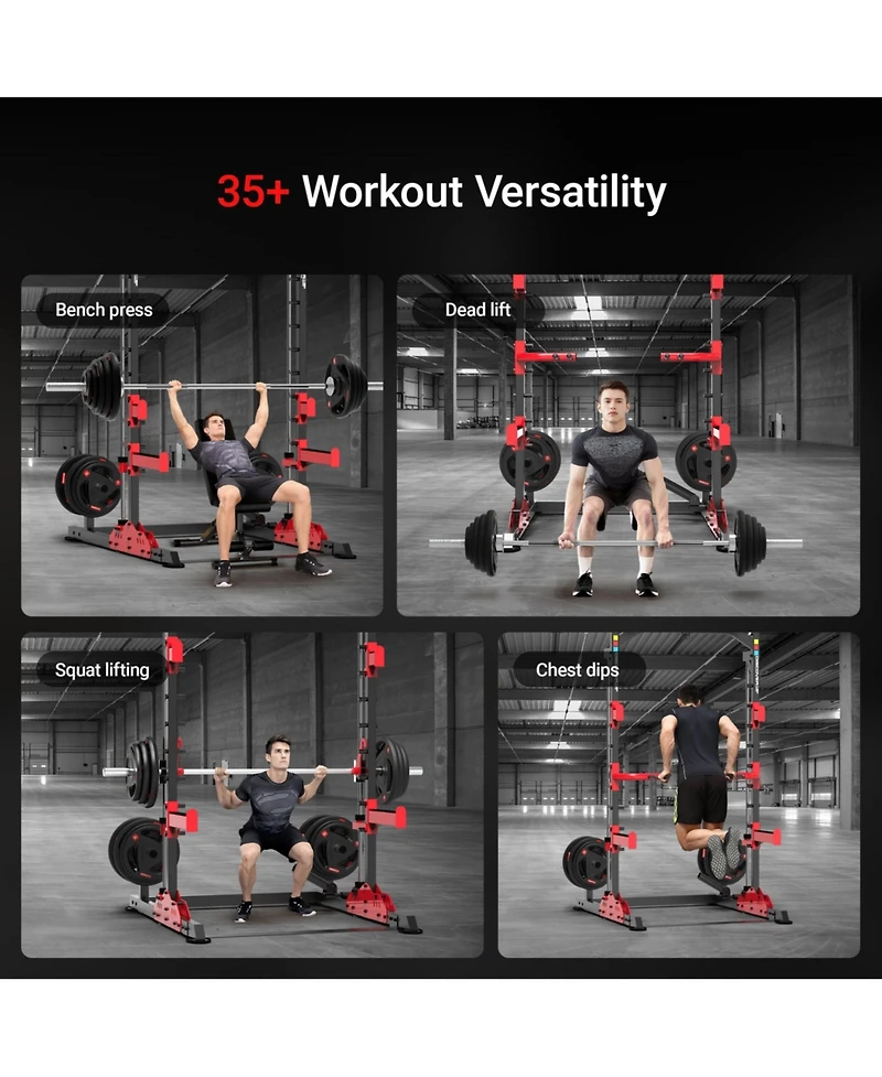 Harison Multifunction Squat Rack Power Cage, Adjustable All-in-One Home Gym Strength Training System Hrm-30814)