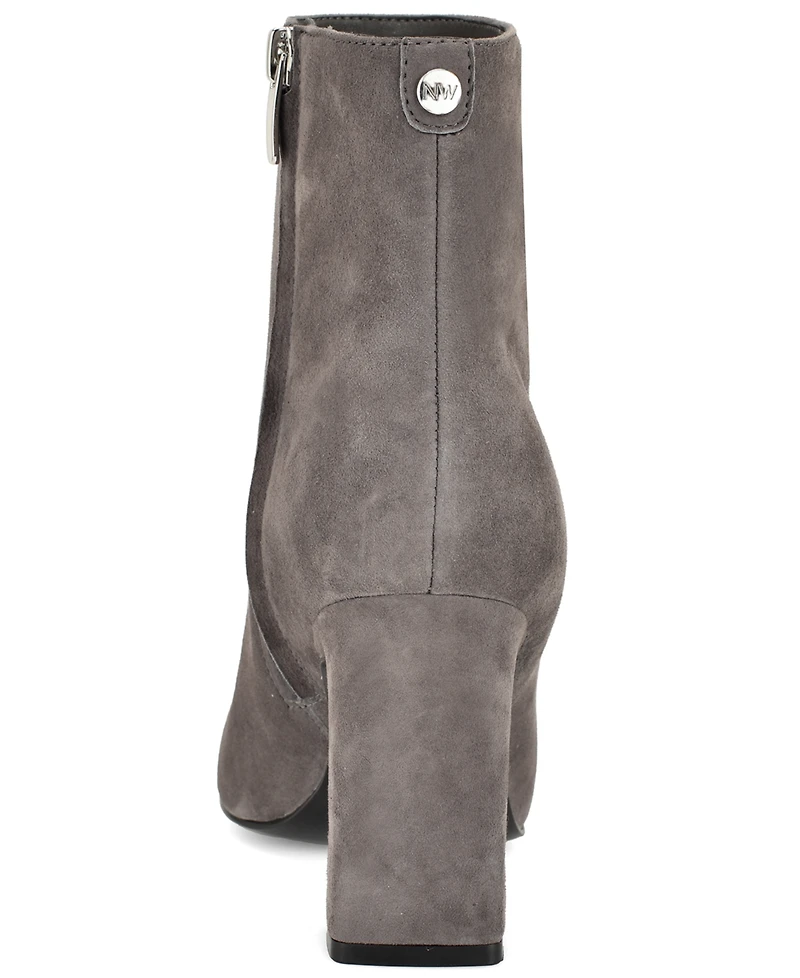 Nine West Women's Reraye Flared Block Heel Ankle Booties