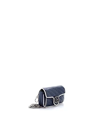 Pre-Owned Gucci Super Mini Gg Marmont Flap Bag Diagonal Quilted Leather