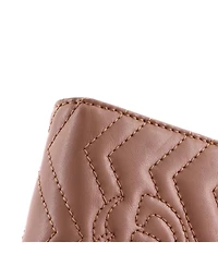Pre-Owned Gucci Gg Marmont Flap Card Case Matelasse Leather