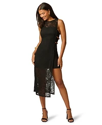 Adrianna Women's Crewneck Metal Trim Shift Midi Dress