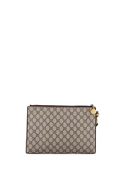 Pre-Owned Gucci Courrier Pouch Gg Coated Canvas with Applique