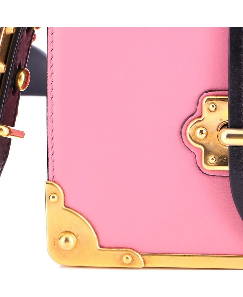 Pre-Owned Prada Small Cahier Crossbody Bag Leather and Saffiano Leather