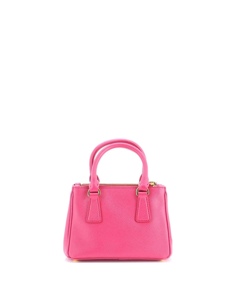 Pre-Owned Prada Mini Galleria Double Zip Tote Saffiano Leather