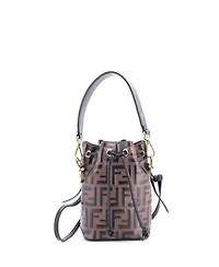 Pre-Owned Fendi Mini Mon Tresor Bucket Bag Zucca Embossed Leather