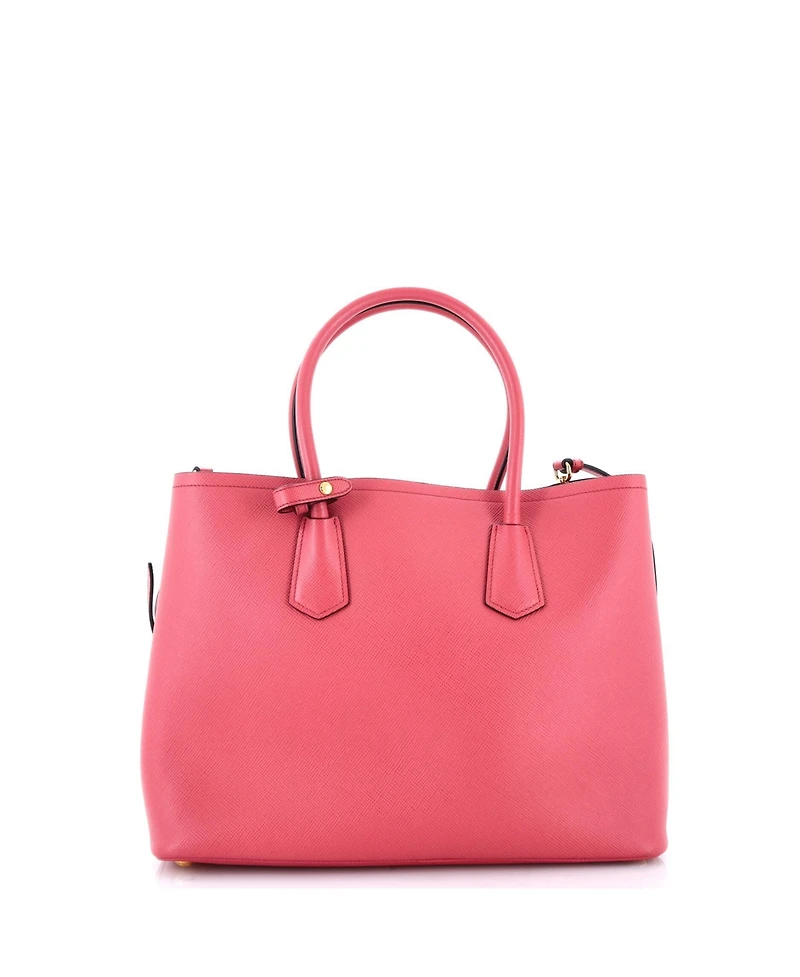 Pre-Owned Prada Medium Cuir Double Tote Saffiano Leather