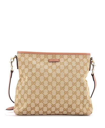 Pre-Owned Gucci Medium Flat Messenger Bag Gg Canvas