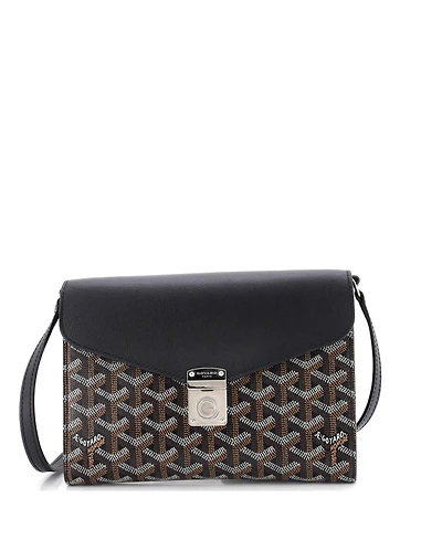 Pre-Owned Goyard Chypre Wallet on Strap Coated Canvas with Leather