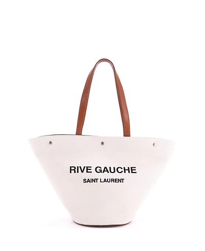 Pre-Owned Saint Laurent Rive Gauche Trapezoid Tote Canvas