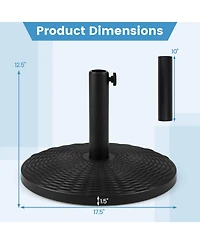 Sugift Concrete Patio Umbrella Base with Rattan Pattern for Parasol 1.5-1.9in Poles